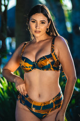 Conjunto Meia Taça Sustentação com Calcinha Larga Drapeada