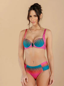 Conjunto Meia Taça Sustentação com Calcinha Larga Drapeada