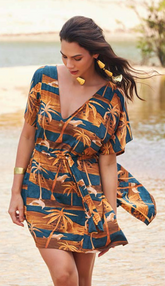 Saída Kaftan Frente Costa Crepe